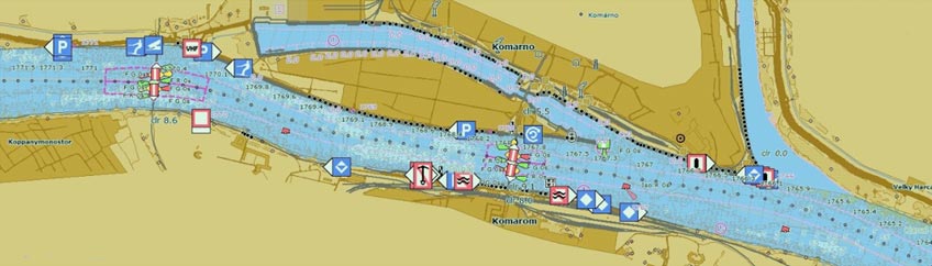 Elektronická navigačná mapa prístavu Komárno
