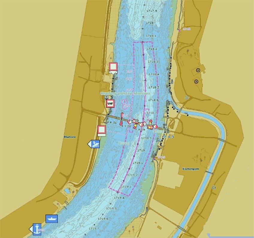 Elektronická navigačná mapa prístavu v Štúrove